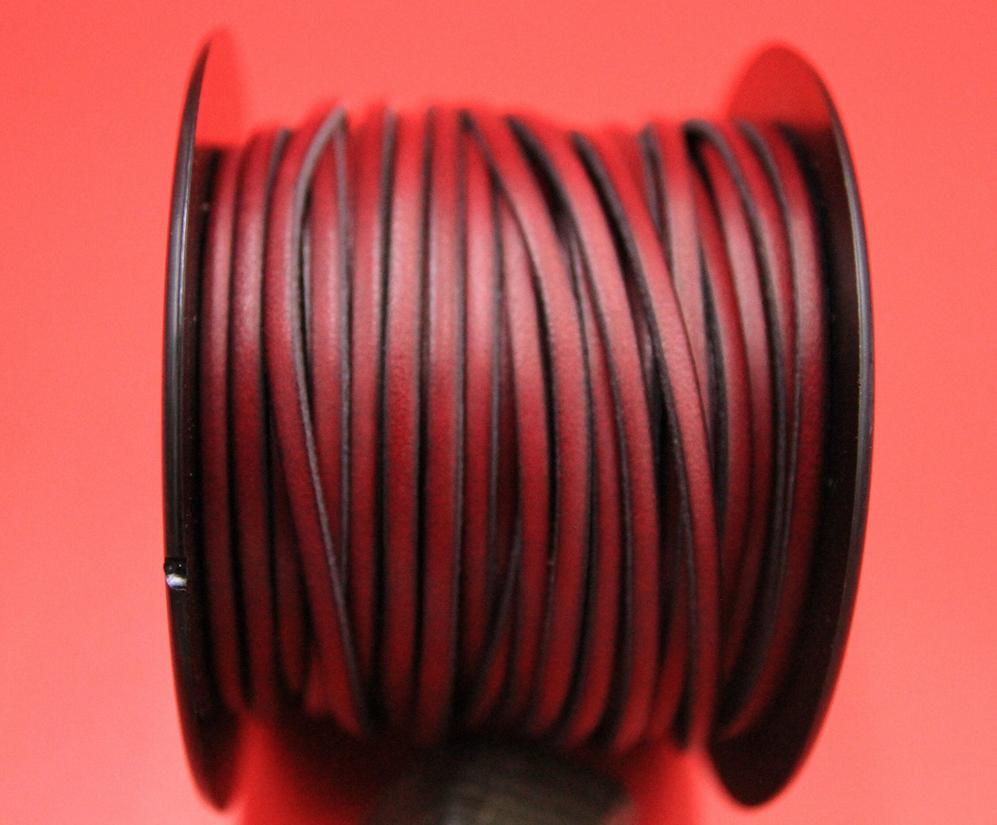 MADE in EUROPE 1 yard of 3mm flat dark red leather cord, genuine flat leather cord, 3x1.9mm flat leather cord (AR100/03/CIR)