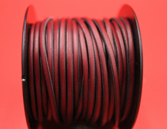 MADE in EUROPE 1 yard of 3mm flat dark red leather cord, genuine flat leather cord, 3x1.9mm flat leather cord (AR100/03/CIR)