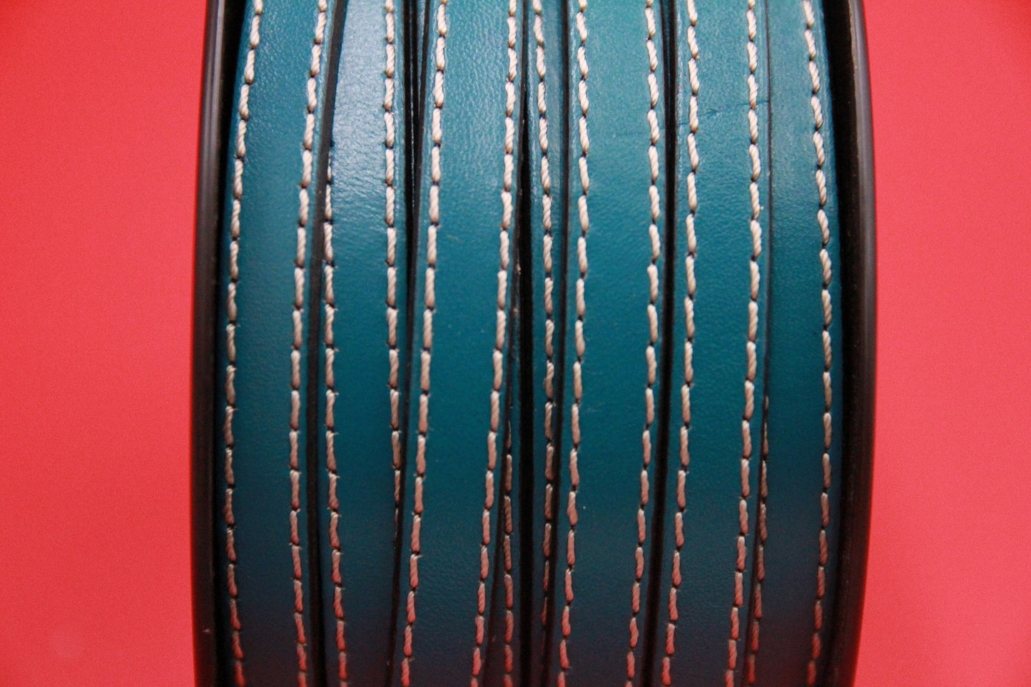 MADE IN SPAIN 24" flat stitched leather cord, 10mm flat leather cord, 10mm stitched leather cord (TCPC10)