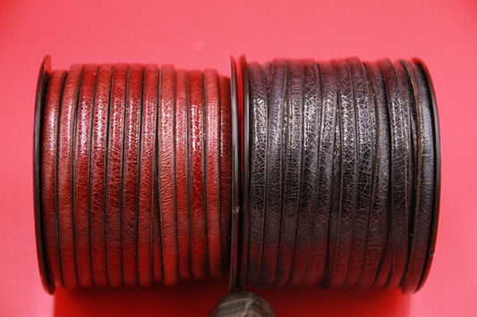 MADE IN SPAIN 1 yard vintage leather cord, 5mm vintage leather cord (TCP5)