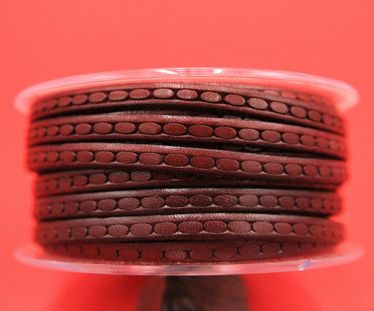 MADE in EUROPE 24'' flat 5mm engraved leather cord, 5mm flat leather cord, 5mm embossed leather cord(oval5/14)