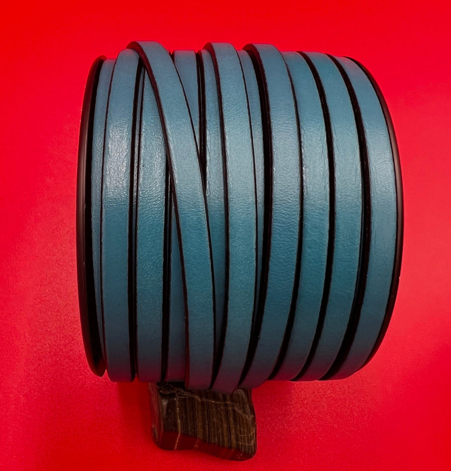 MADE in EUROPE 1 yard of 6mm flat leather cord, genuine leather 6mm strip, 6mm leather cord TCP6
