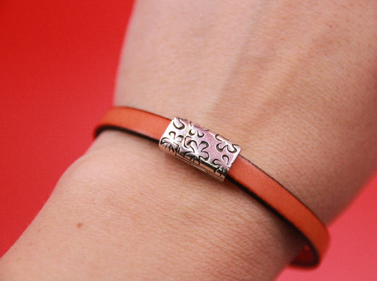 FC0391>>MADE in EUROPE zamak clasp for flat 6mm cord, zamak flower clasp for flat cord, clasp for 6mm cord, qty1