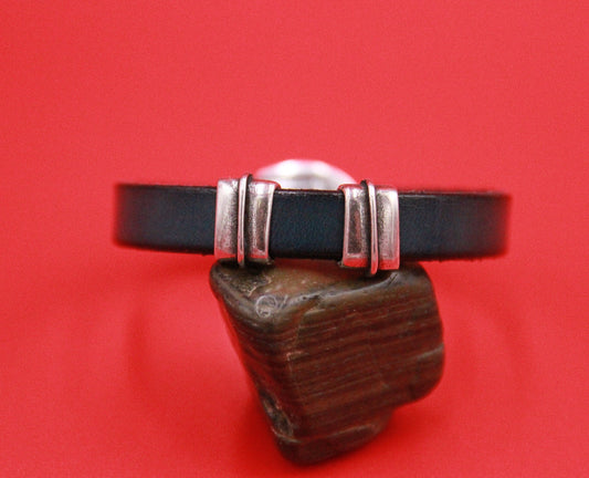 FS0561>>MADE in EUROPE 2 zamak sliders, 10mm flat cord slider bars, 10mm leather cord simple sliders, zamak sliders Qty2