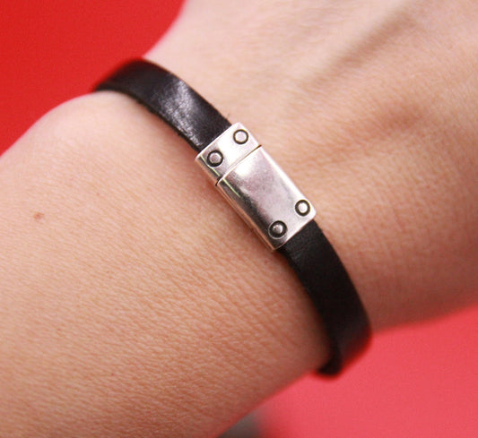 FC0395>>MADE in EUROPE zamak clasp for flat 6mm cord, zamak clasp for flat cord, clasp for 6mm cord, qty1