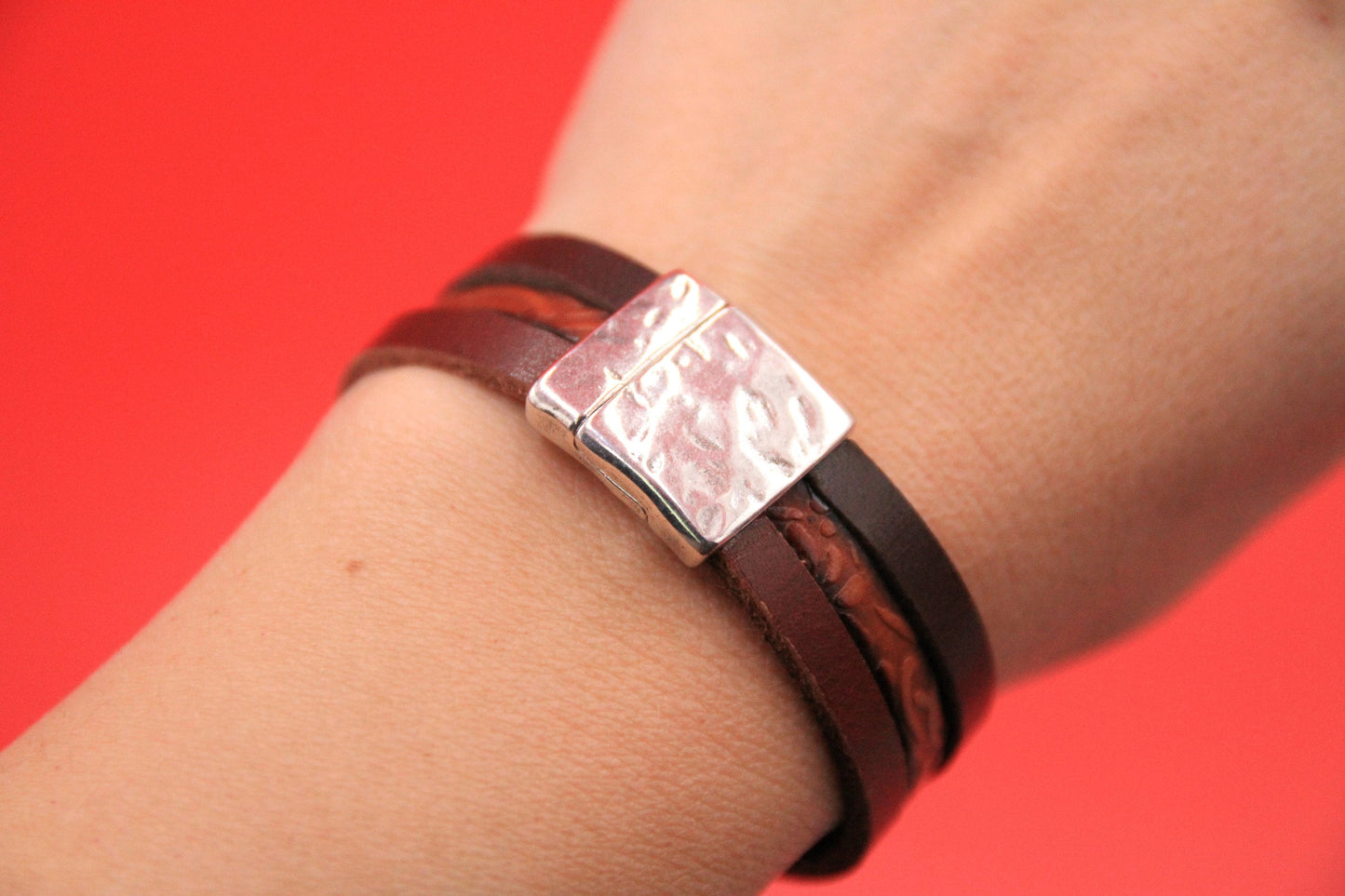 FC0397>>MADE in EUROPE zamak 15mm flat cord clasp, flat leather cord clasp, 15mm flat magnetic clasp  Qty1
