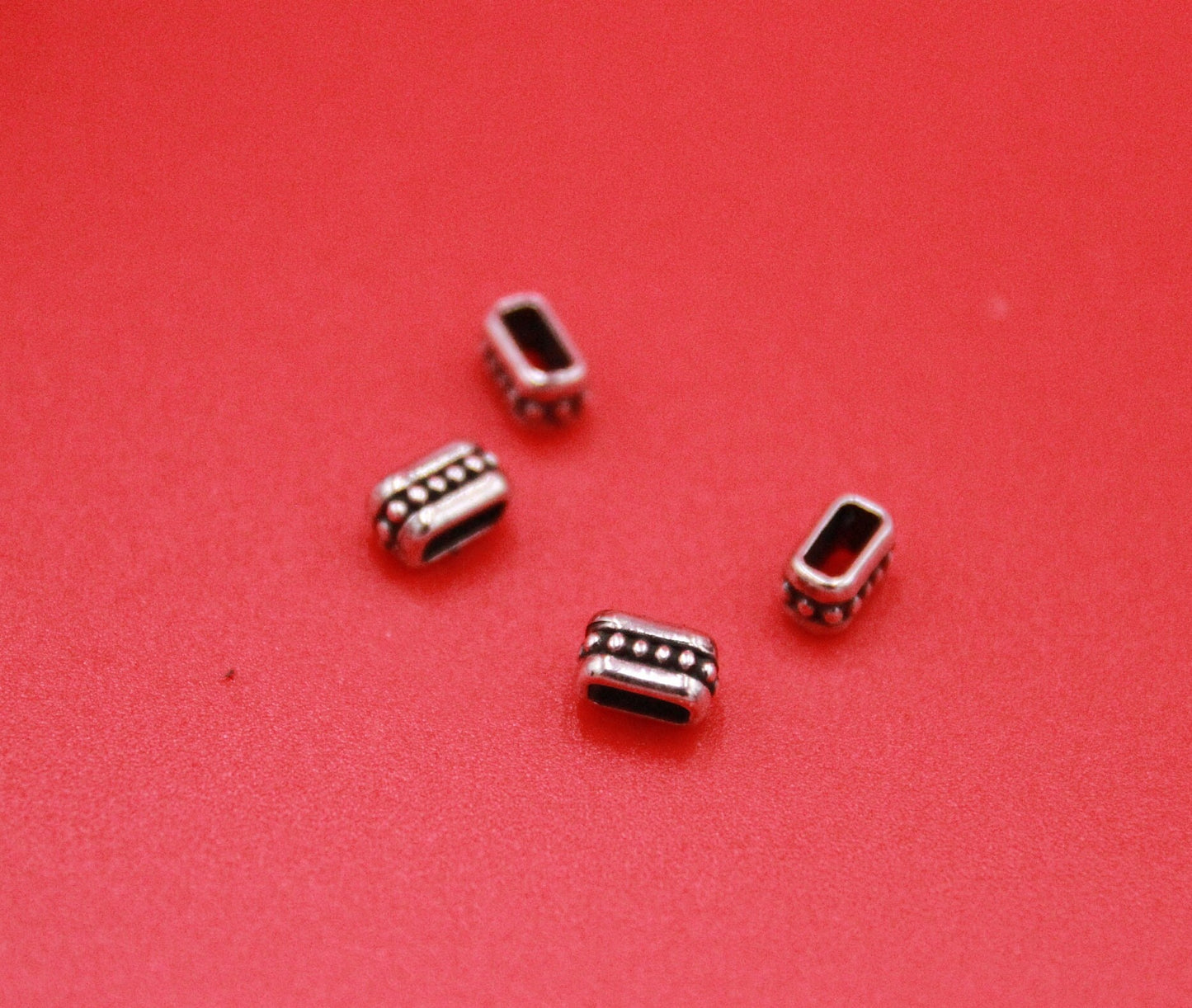 FS0563>>MADE in EUROPE 4 zamak sliders for 5mm cord, flat cord slider, zamak bar slider (F810/5S) qty4