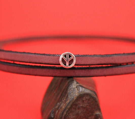 FS0573>>MADE in EUROPE 2 zamak PEACE sliders, 5mm flat cord peace sliders, (F648/8S)Qty2