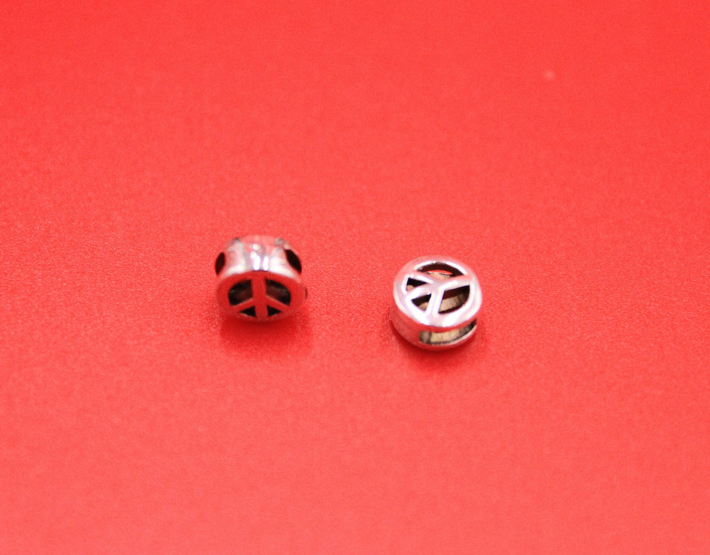 FS0573>>MADE in EUROPE 2 zamak PEACE sliders, 5mm flat cord peace sliders, (F648/8S)Qty2