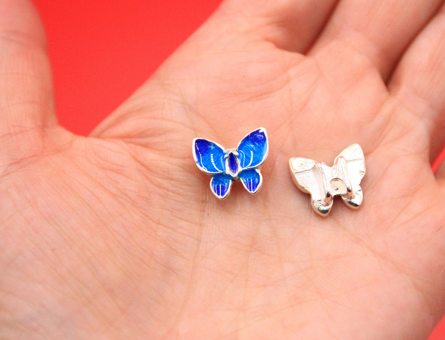 FS0576>> MADE in EUROPE 2 zamak butterfly sliders, zamak enameled sliders, 6mm cord butterfly sliders  qty2