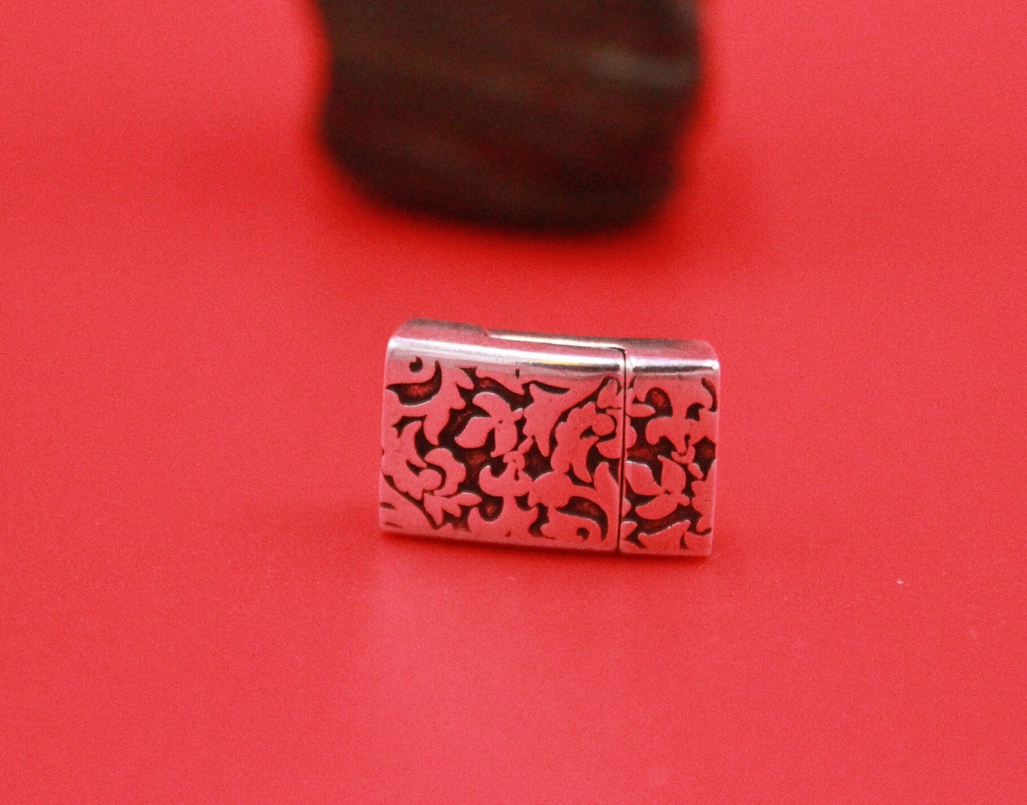 FC0388>>MADE in EUROPE zamak clasp, 10mm flat cord clasp, flat leather cord clasp, silver clasp  Qty1