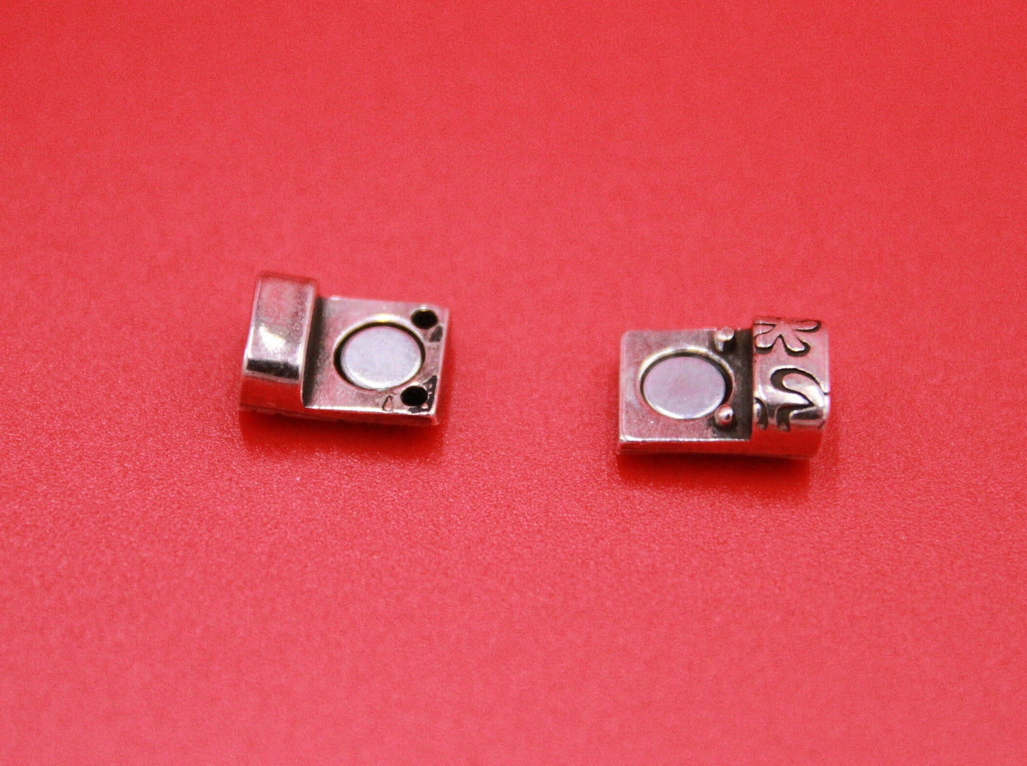FC0391>>MADE in EUROPE zamak clasp for flat 6mm cord, zamak flower clasp for flat cord, clasp for 6mm cord, qty1
