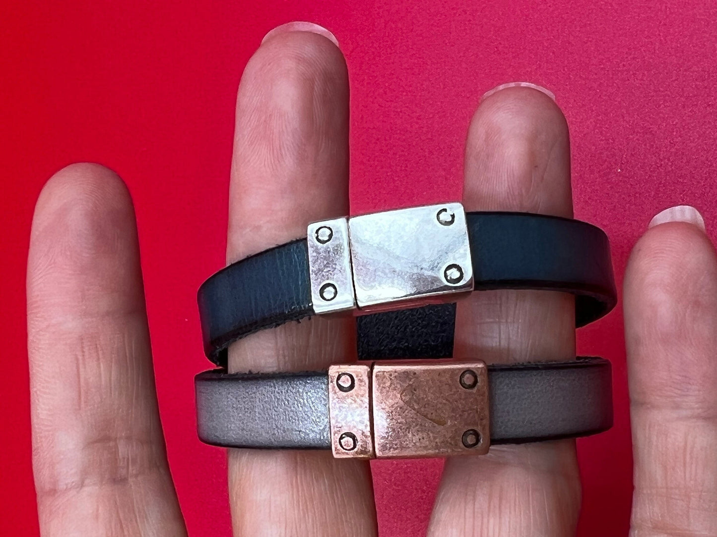 FC0182>>MADE in EUROPE zamak clasp, 10mm flat cord clasp, zamak clasp for 10mm flat leather cord  Qty1