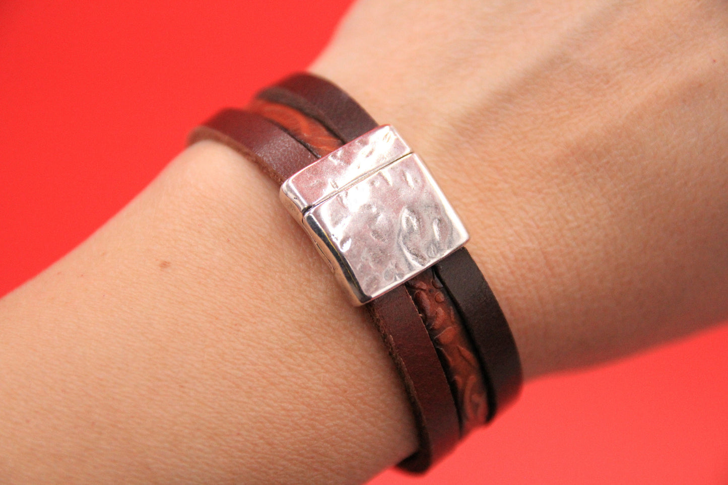 FC0397>>MADE in EUROPE zamak 15mm flat cord clasp, flat leather cord clasp, 15mm flat magnetic clasp  Qty1