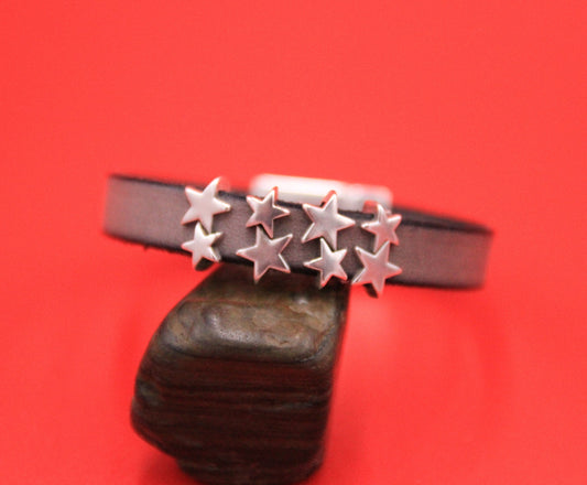 FS0585>> MADE in EUROPE 4 double sided star sliders, zamak star sliders, 10mm cord star sliders Qty4