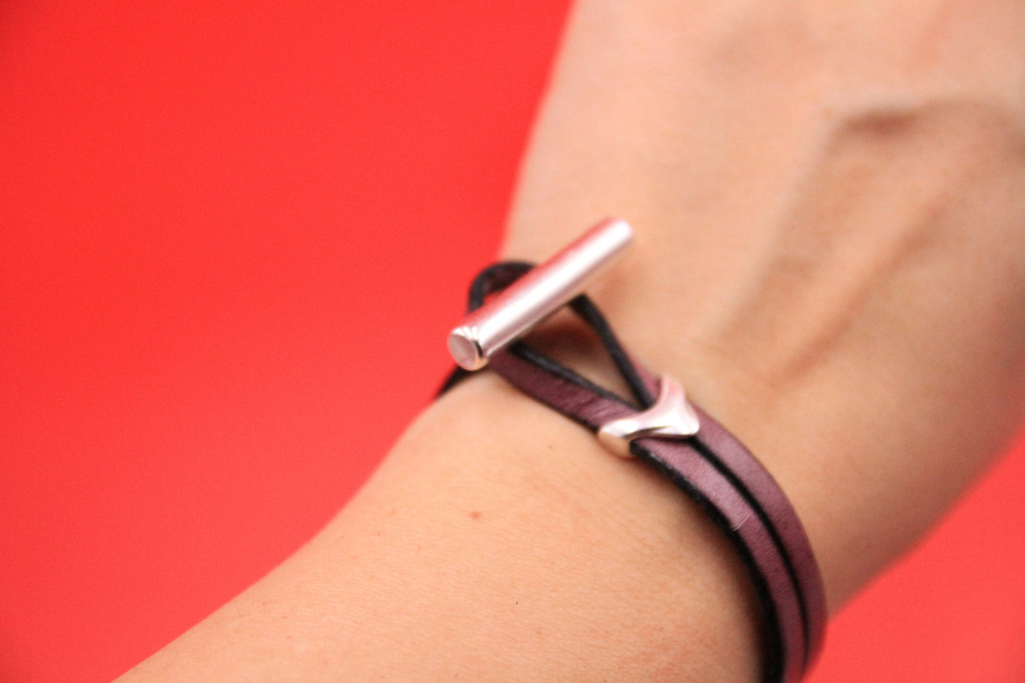 FC0402>> MADE in EUROPE 2 zamak clasps, T bar clasps, 5mm cord clasp, double strand cord clasp (11554) Qty2