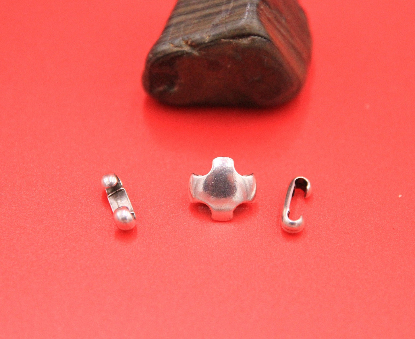 FS0571>>MADE in EUROPE pewter cross slider set for 10mm flat cord, 10mm pewter slider 3-piece set, flat cord cross slider, (F770S)