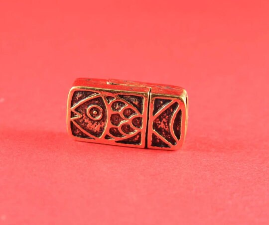 FC0216>>MADE IN EUROPE zamak clasp for flat leather cord, silver clasp for flat cord bracelet Qty1