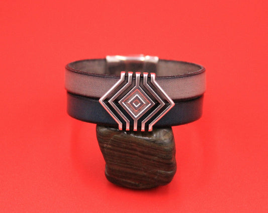 FS0580>> MADE in EUROPE zamak slider, 20mm cord slider, flat cord slider, flat 20mm leather cord slider (9801) Qty1