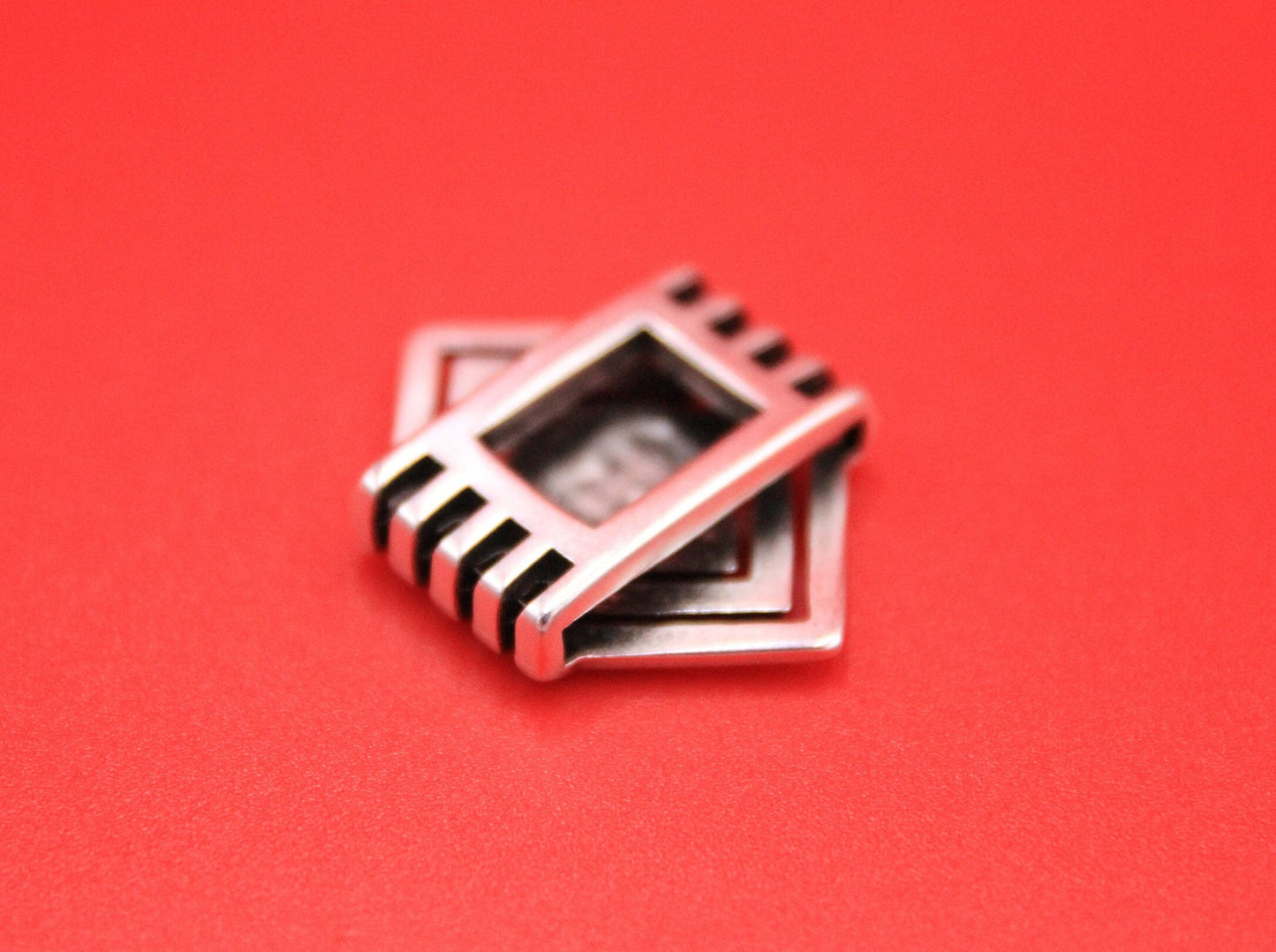 FS0580>> MADE in EUROPE zamak slider, 20mm cord slider, flat cord slider, flat 20mm leather cord slider (9801) Qty1
