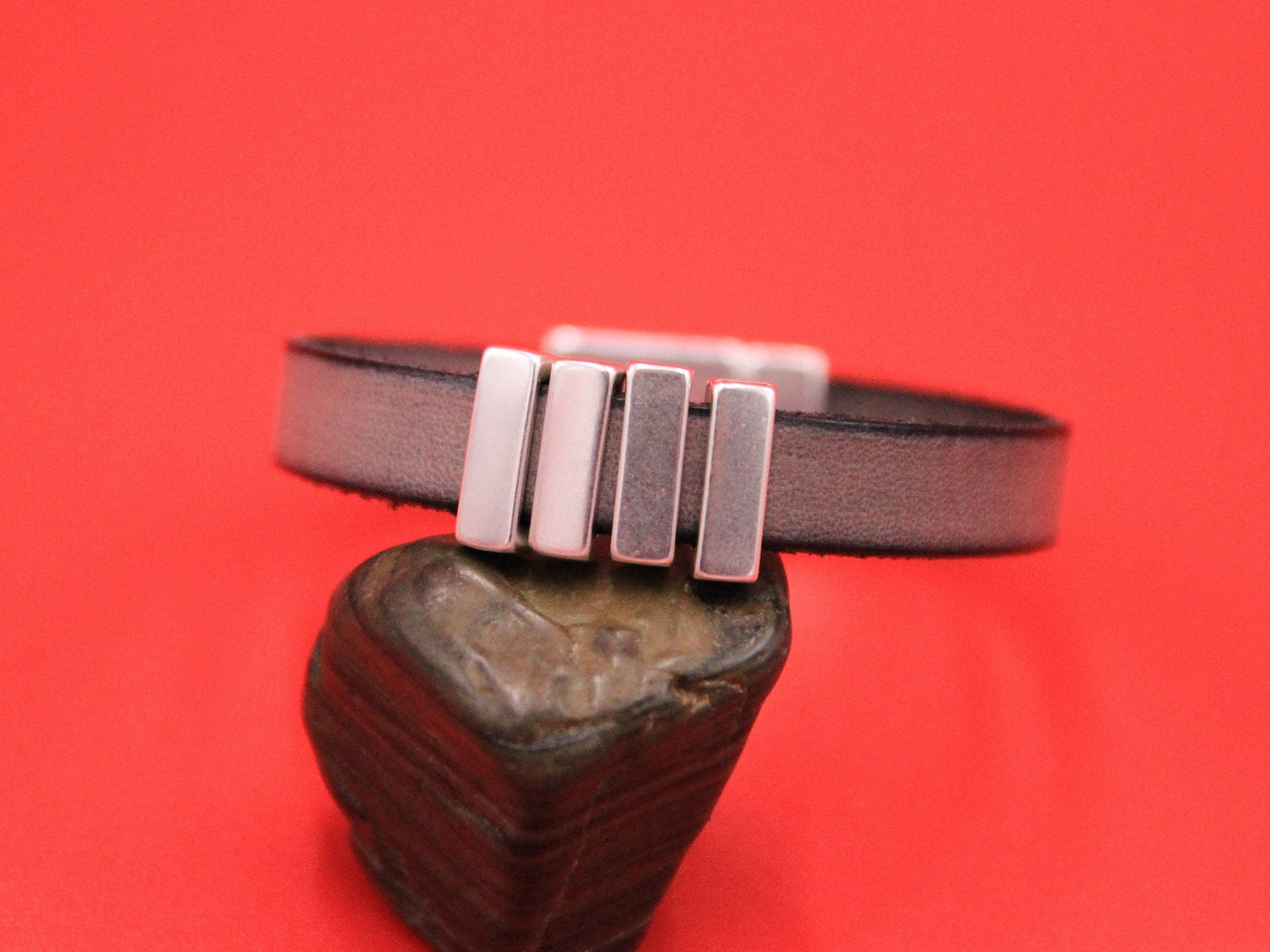 FS0583>>MADE in EUROPE 4 zamak slider bars, 10mm flat cord slider bars, 10mm leather cord simple sliders, zamak sliders (14009) Qty4