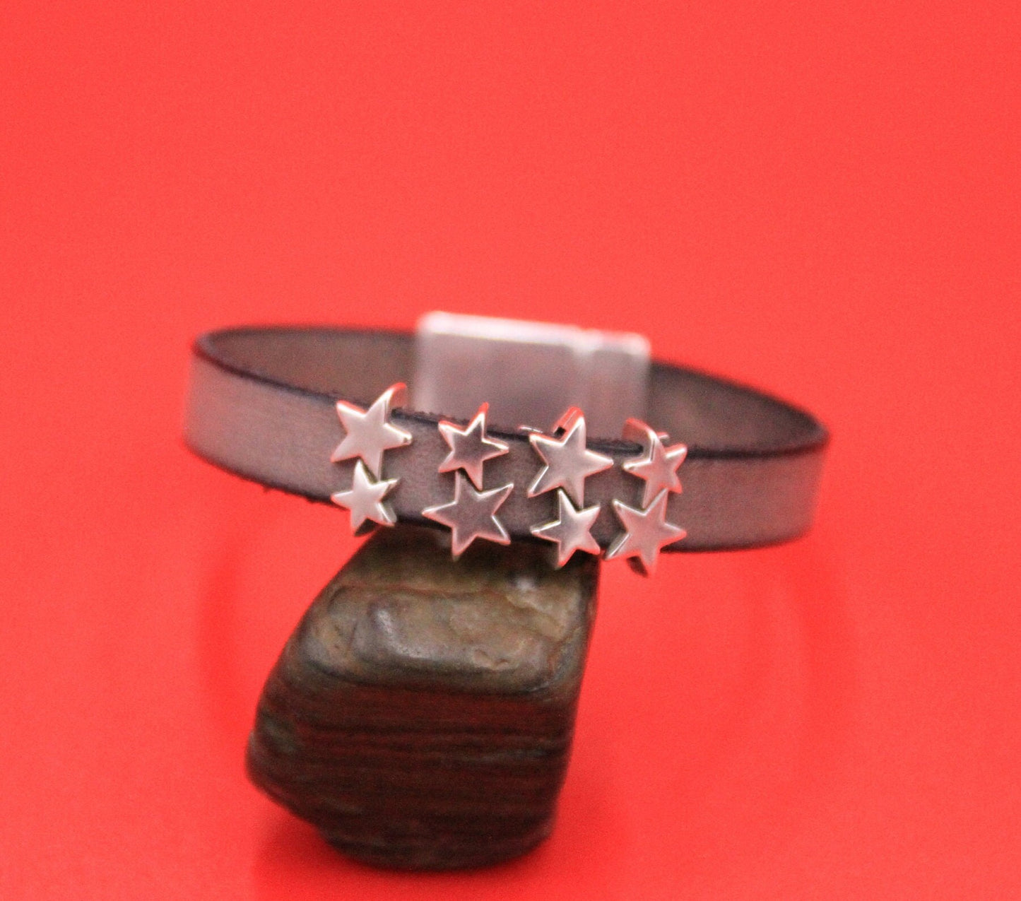 FS0585>> MADE in EUROPE 4 double sided star sliders, zamak star sliders, 10mm cord star sliders Qty4