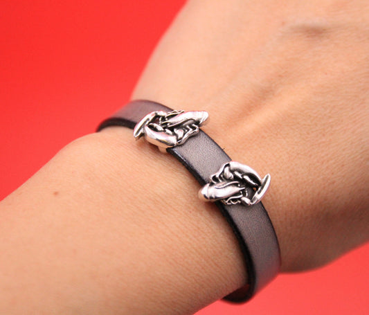 FS0587>>MADE in EUROPE 2 zamak lobster sliders, 10mm flat cord sliders, 10mm leather cord lobster sliders, Qty2