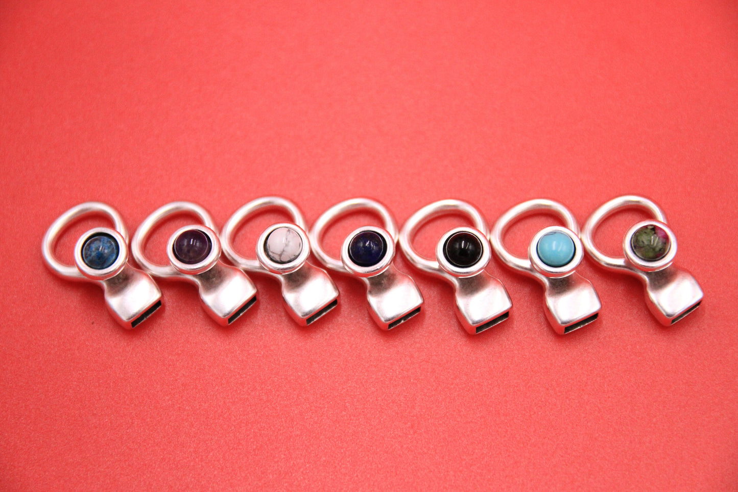 RC0202>>MADE in EUROPE zamak loop and button clasp for round cord, 6x3mm cord gemstone clasp, (11510) Qty1