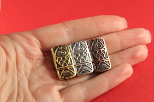 FC0216>>MADE IN EUROPE zamak clasp for flat leather cord, silver clasp for flat cord bracelet Qty1