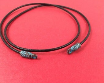 6/1 MADE IN EUROPE 4 cord ends for 2mm round cord, 2mm round leather cord ends, necklace cord ends, Qty4