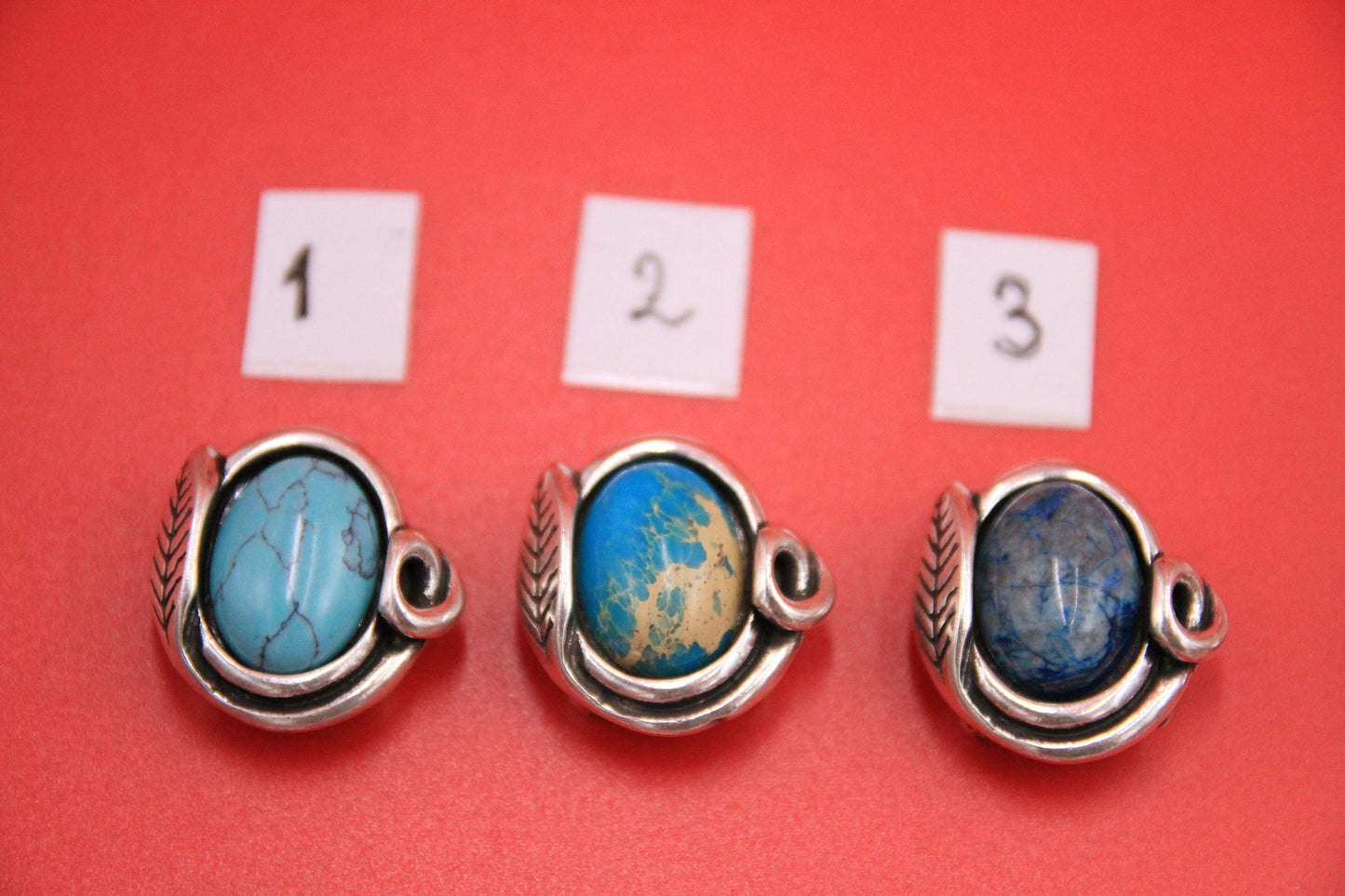 FS0600>>MADE IN EUROPE zamak slider with natural stone cabochon, slider for 13mm flat cord, 13mm cord gemstone slider, Qty1