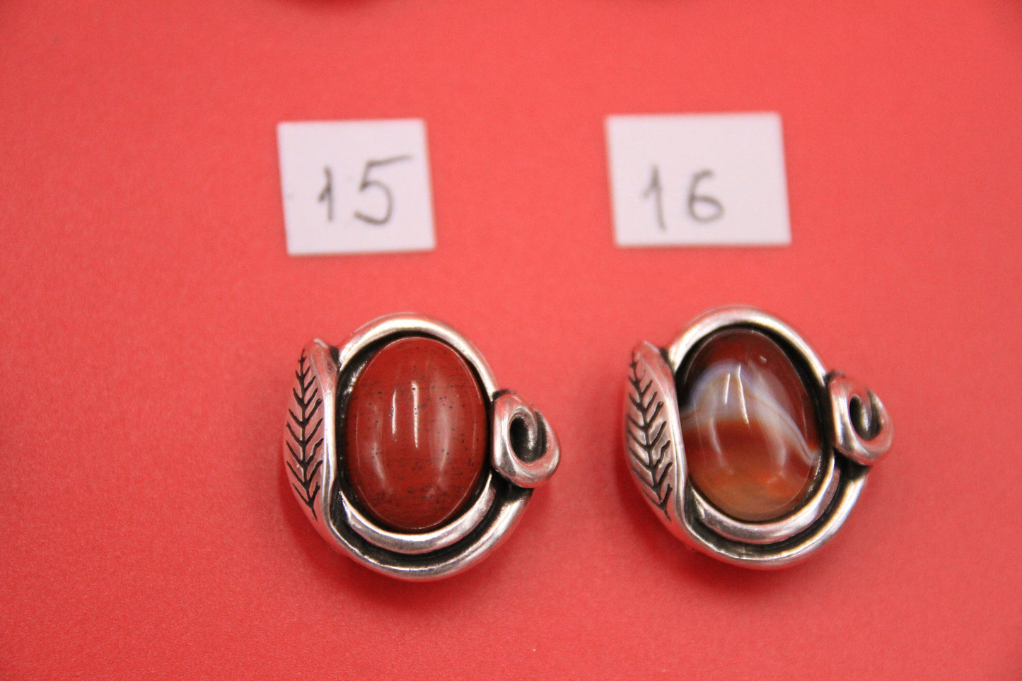 FS0600>>MADE IN EUROPE zamak slider with natural stone cabochon, slider for 13mm flat cord, 13mm cord gemstone slider, Qty1