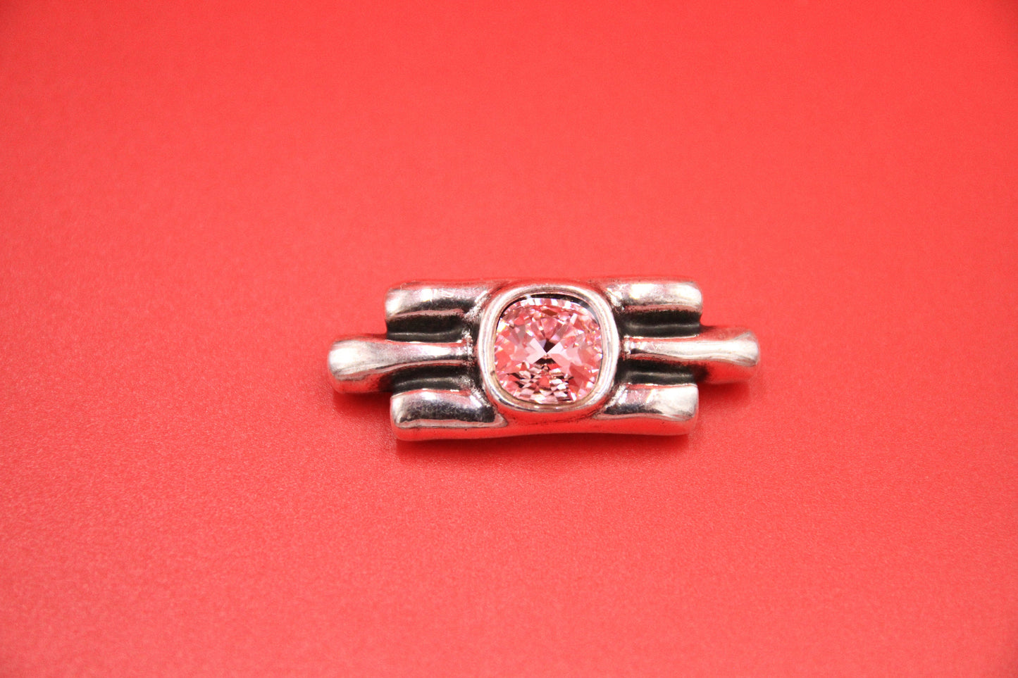 C0165>>MADE in EUROPE zamak connector with Swarovski crystal, Swarovski connector, round cord connector with Swarovski crystal.