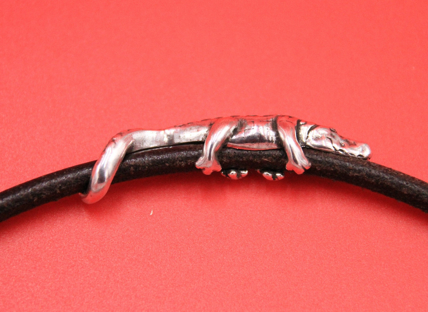 RS0174>>5mm cord alligator slider, round cord crocodile slider