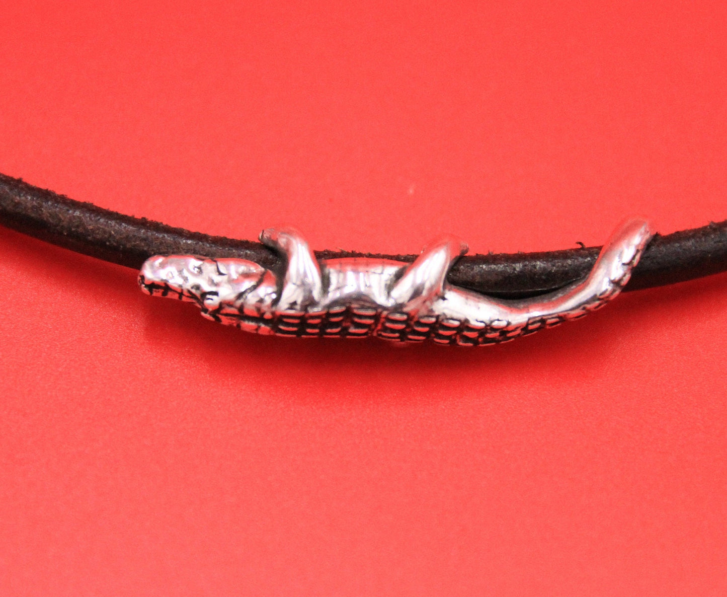 RS0174>>5mm cord alligator slider, round cord crocodile slider