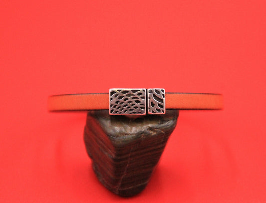 FC0404>> MADE in EUROPE zamak clasp for 6mm leather cord, metal clasp for 6mm cord, 6mm flat clasp