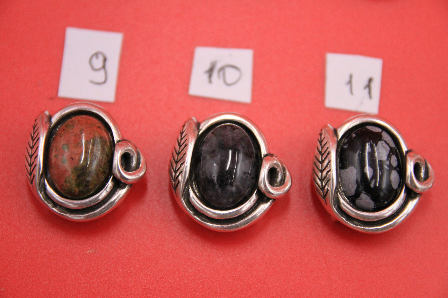 FS0600>>MADE IN EUROPE zamak slider with natural stone cabochon, slider for 13mm flat cord, 13mm cord gemstone slider, Qty1
