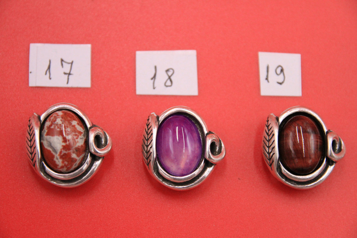 FS0596>>MADE IN EUROPE zamak slider with natural stone cabochon, slider for 20mm flat cord, 20mm cord gemstone slider, Qty1