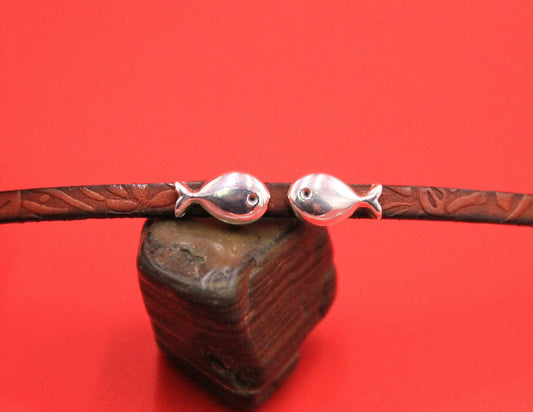 FS0601>>MADE in EUROPE 4 tiny fish sliders, 5mm flat cord slider, flat cord zamak fish sliders, 5mm whale sliders Qty4