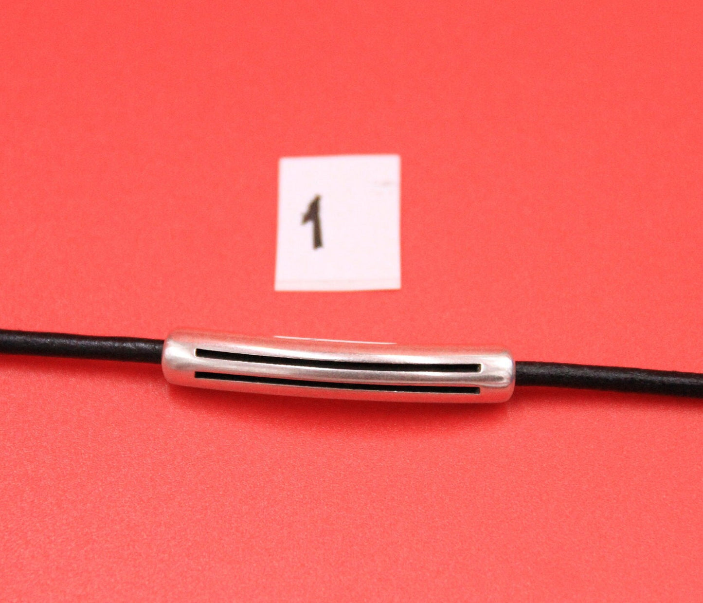 RS0181>>MADE IN EUROPE zamak tube sliders, 3mm round cord sliders, 3mm leather slider Qty1