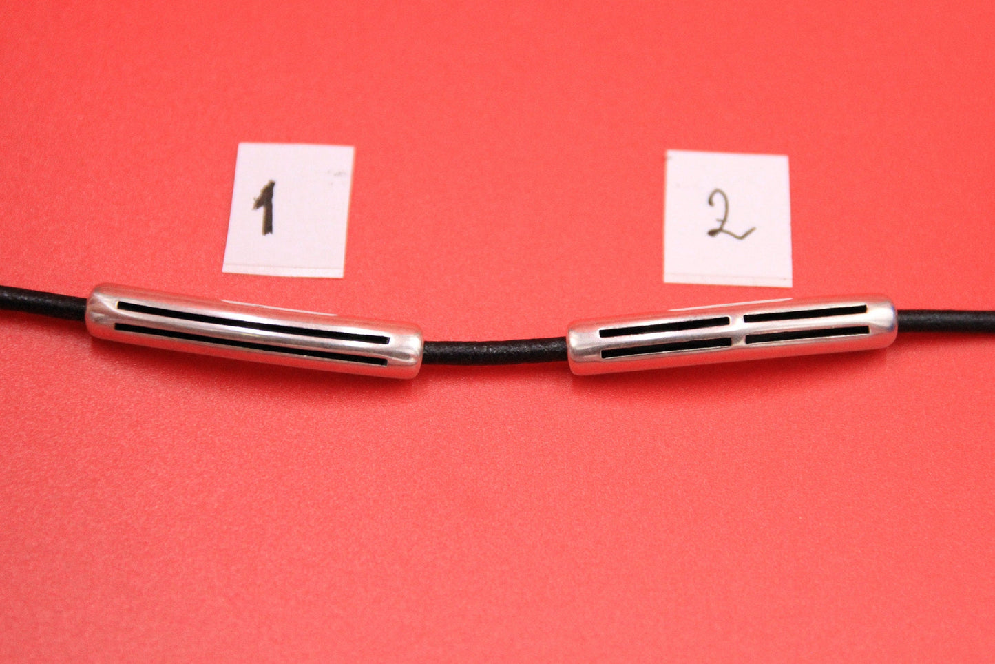 RS0181>>MADE IN EUROPE zamak tube sliders, 3mm round cord sliders, 3mm leather slider Qty1