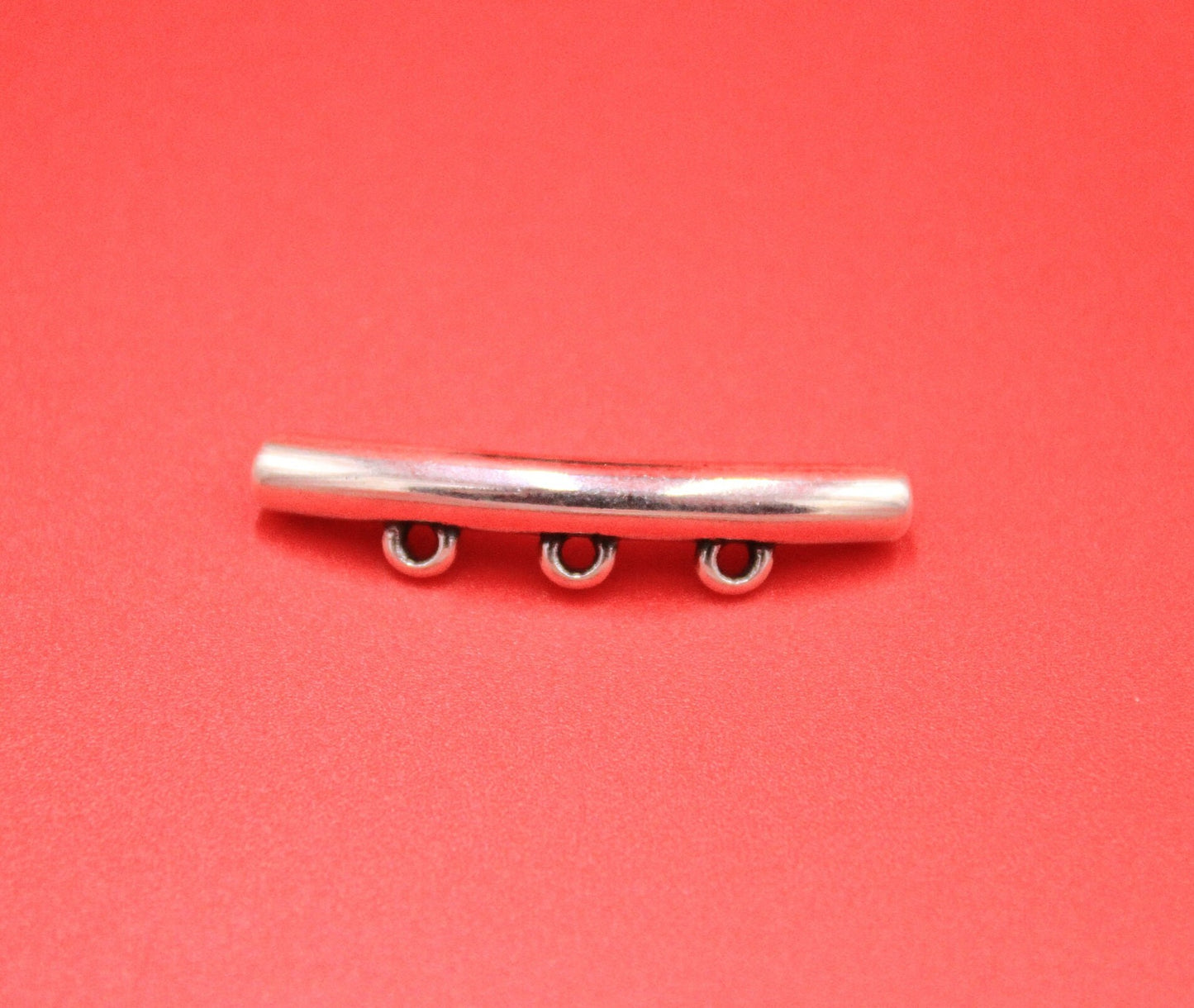 RS0183>> MADE IN EUROPE zamak slider tube with charm holder 3 rings, 2mm round cord slider with charm holders Qty1