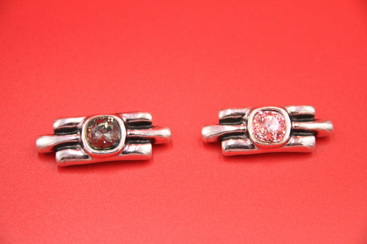 C0165>>MADE in EUROPE zamak connector with Swarovski crystal, Swarovski connector, round cord connector with Swarovski crystal.