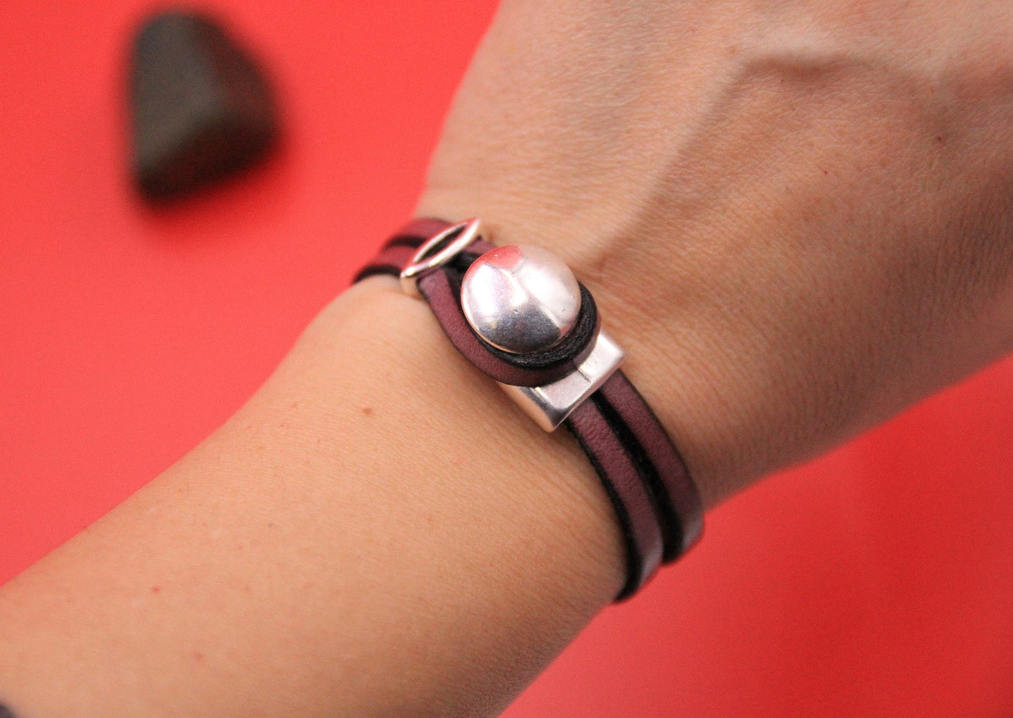 FC0405>>MADE in EUROPE zamak button clasp with slider, double strand 5mm cord clasp, 5mm flat cord clasp,  Qty1set
