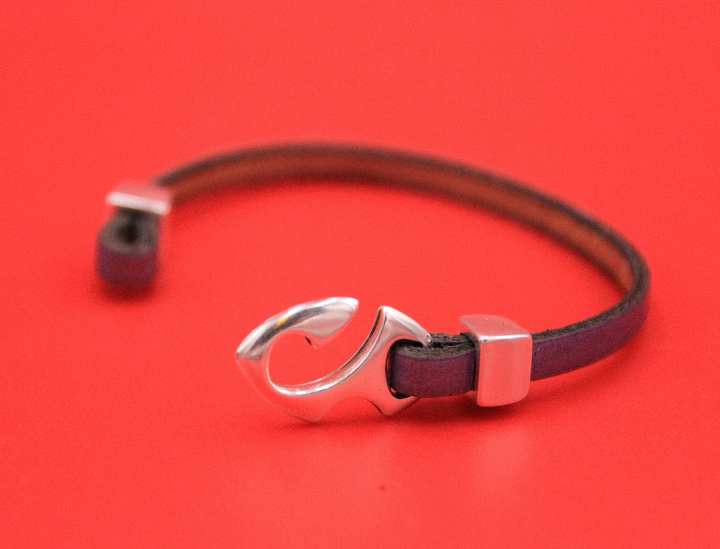 FC0406>>MADE in EUROPE 2 zamak hook clasps, flat cord hook clasp, bracelet hook clasp, 5mm flat cord hook clasp (NG4487) Qty2