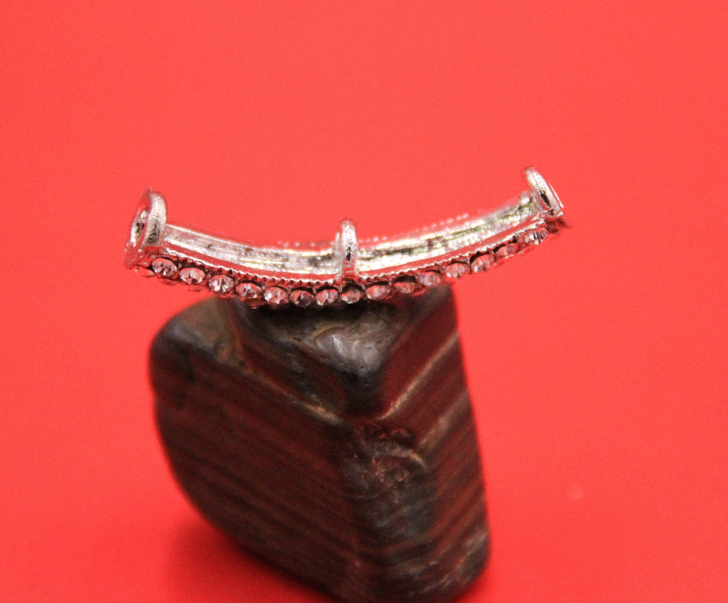 RS0180>>MADE IN EUROPE zamak tube slider with strass, zamak tube with rhinestones, 3mm leather cord slider Qty1
