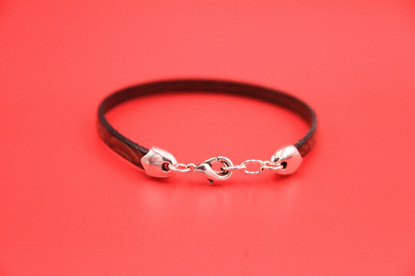 FC0412>>MADE in EUROPE zamak 5mm clasp with extension chain, 5mm flat cord clasp, flat cord clasp  Qty1