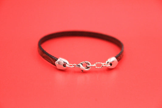 FC0412>>MADE in EUROPE zamak 5mm clasp with extension chain, 5mm flat cord clasp, flat cord clasp  Qty1