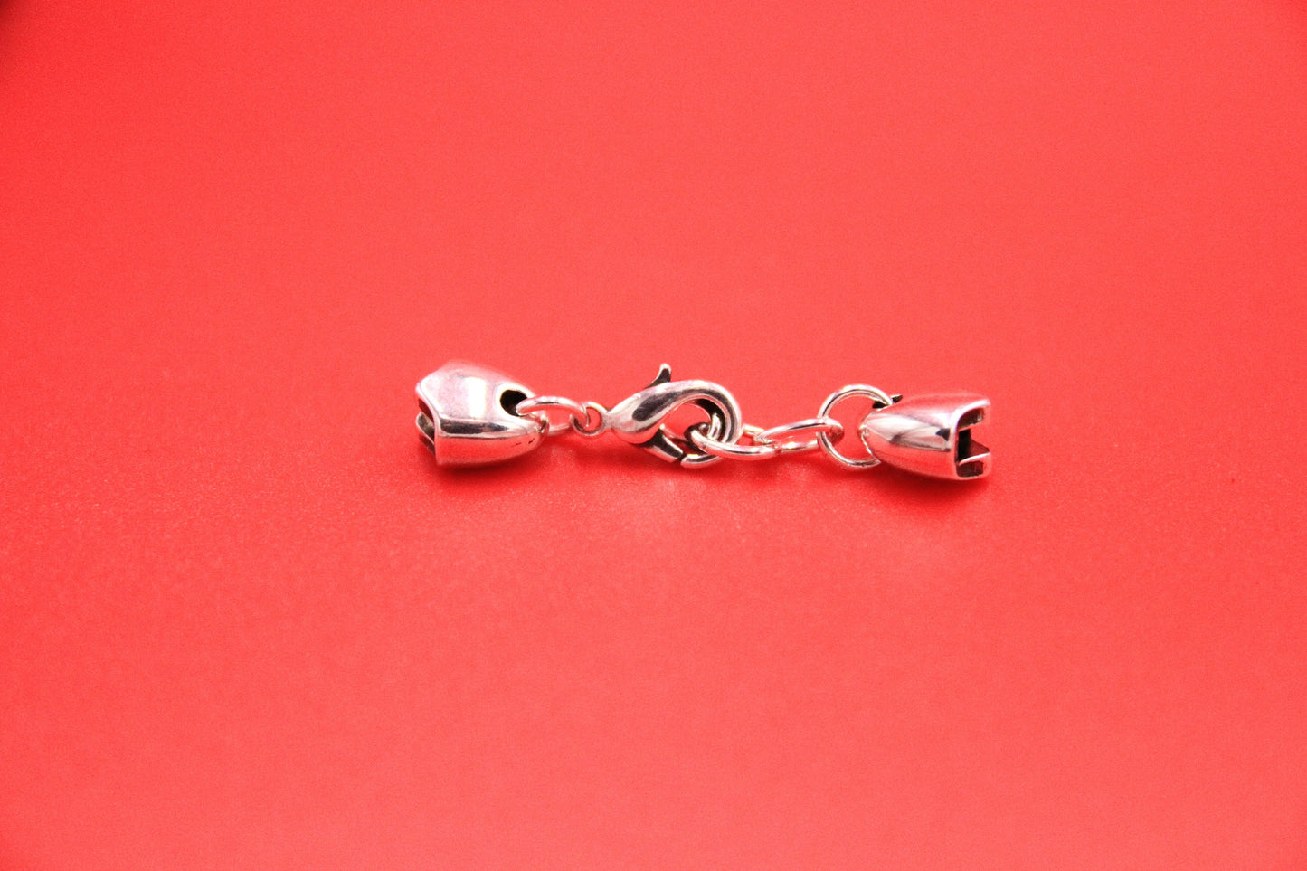 FC0412>>MADE in EUROPE zamak 5mm clasp with extension chain, 5mm flat cord clasp, flat cord clasp  Qty1