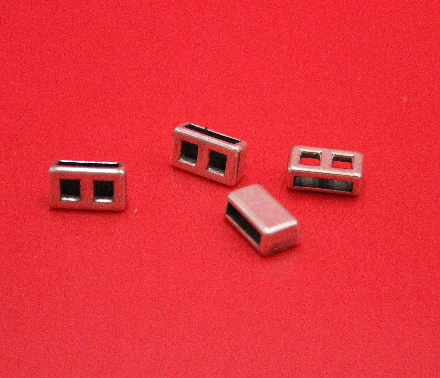 FS0611>> MADE in EUROPE 4 Zamak slider bars, 10mm flat cord slider bars, 10mm leather cord simple sliders, zamak sliders (ABLZ269) Qty4
